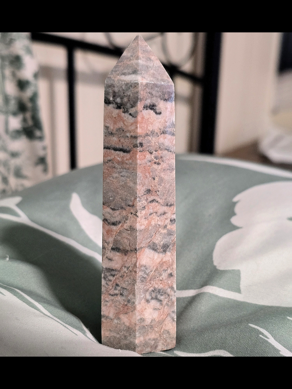 Piedmont Pink Banded Obelisk Grounding Heart Chakra Crystal 4.5" Witch Decor 170